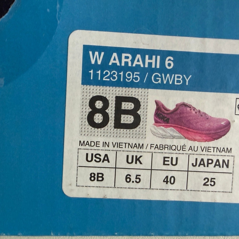 Hoka Arahi 6 Womens Running Shoes Size 8 B Grape Wine Beauty Berry 1123195 GWBY - Picture 11 of 13